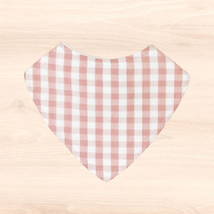 Antique Pink Gingham Dribble Bib