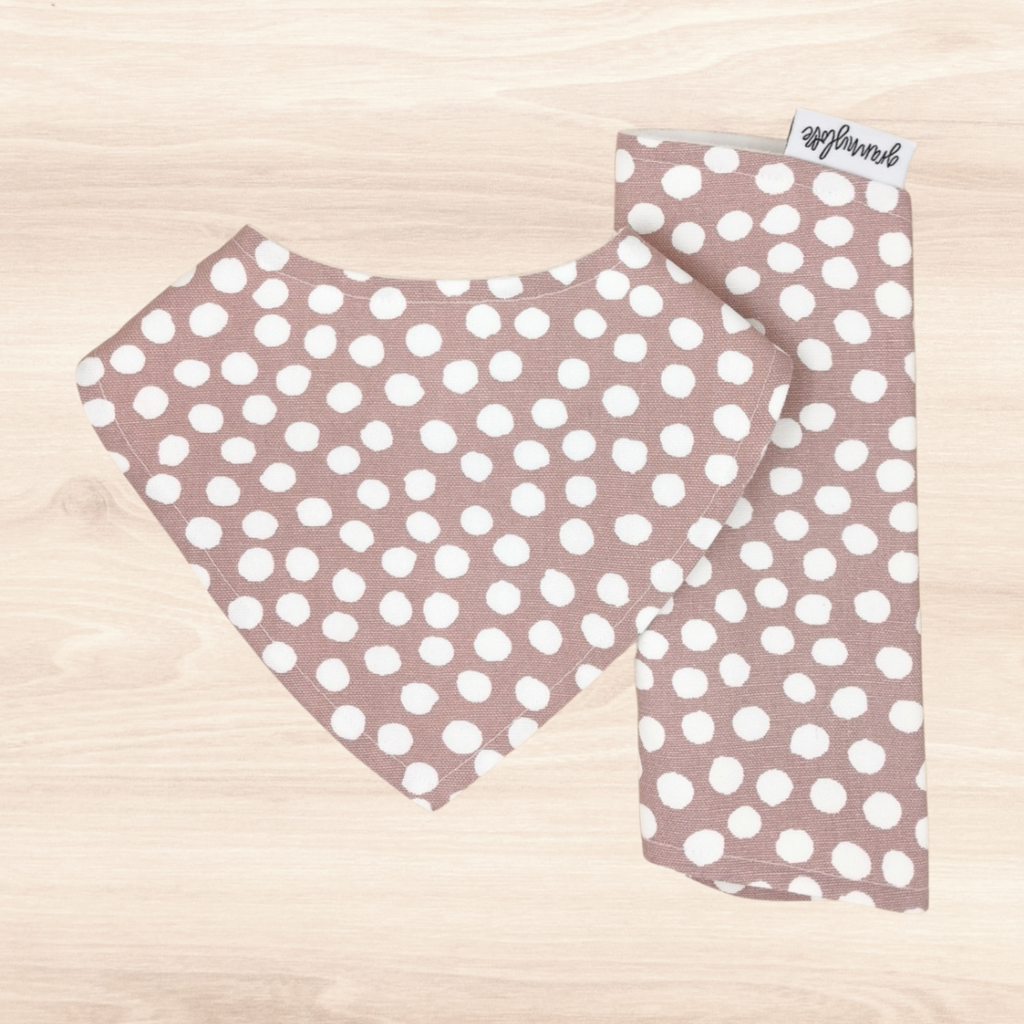 Bloom Polka Dot Dribble Bib & Bloom Polka Dot Burp Cloth