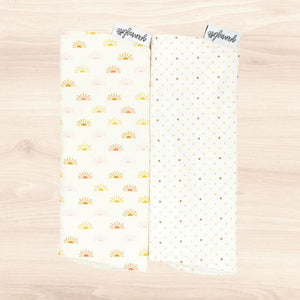 Boho Suns & Little Hare Dots Burp Cloth Combo