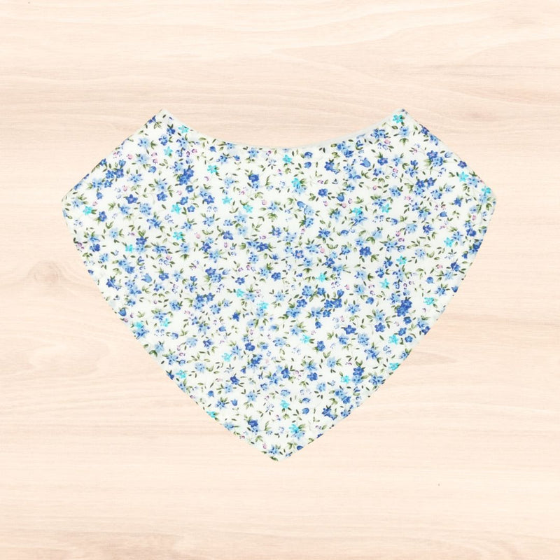 Dainty Blue Floral Dribble Bib