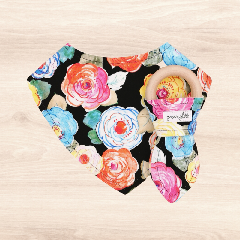 Floral Delight Dribble Bib & Floral Delight Teething Ring