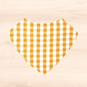 Mustard Gingham Dribble Bib