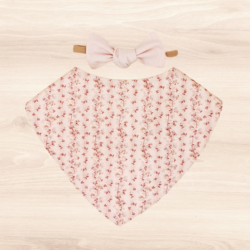 Nostalgia Wine Dribble Bib & Blush Little-Bow