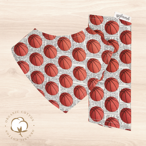 Organic Basketball Dribble Bib & Basketball Burp Cloth