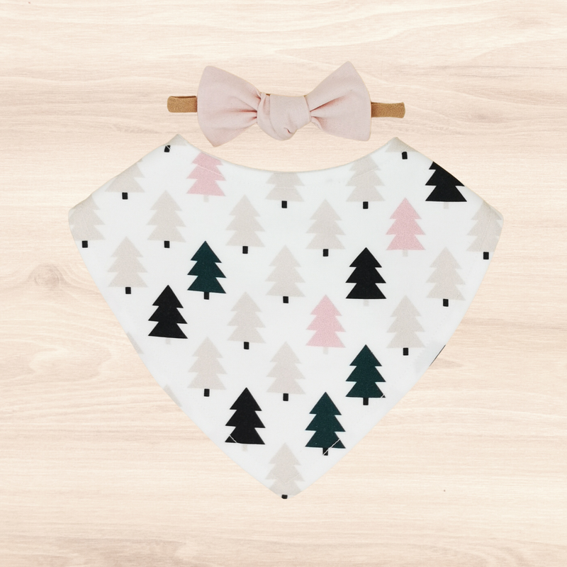 Scandi Dribble Bib & Blush Little-Bow