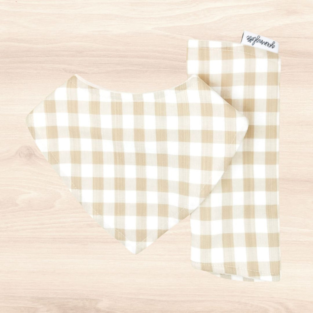 String Gingham Dribble Bib & String Gingham Burp Cloth