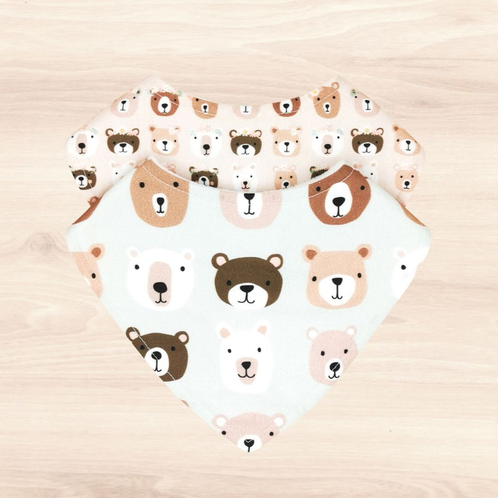 Teddies & Flower Crowns & Bears on Mint Bib Combo